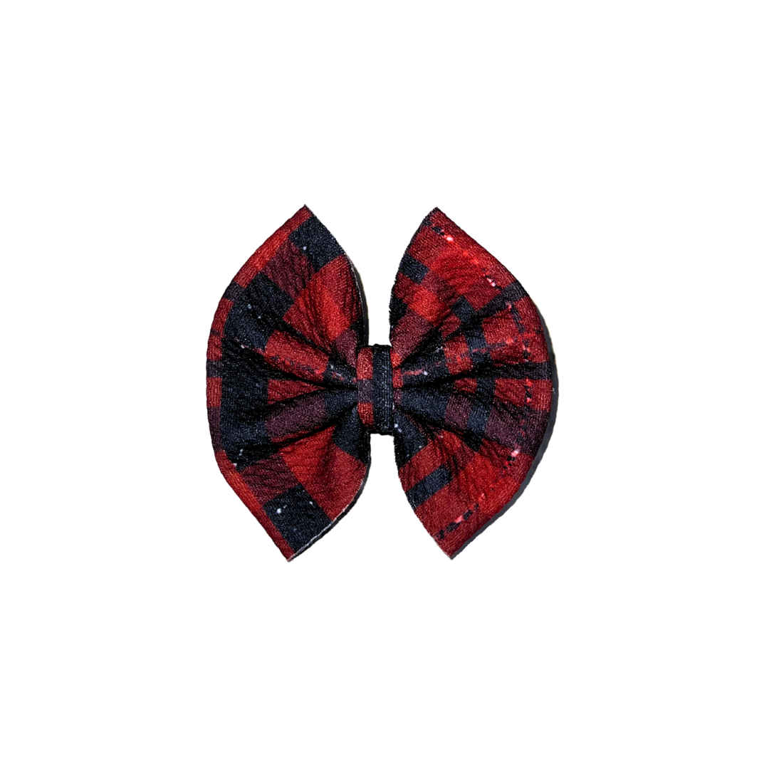 Red Plaid Mini Bow