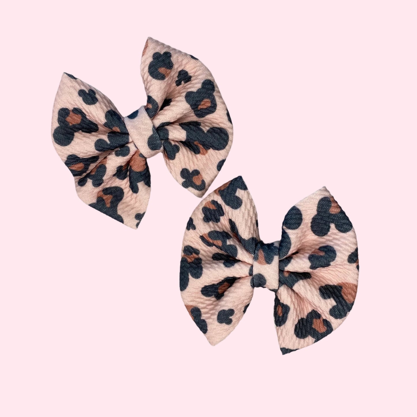 Mauve Leopard Mouse Bow