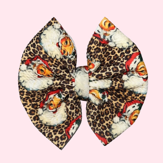 Leopard Santa Bow