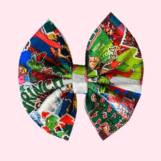 Retro Grinch Bow