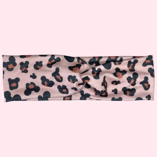 Mauve Leopard Mouse Twist Wrap