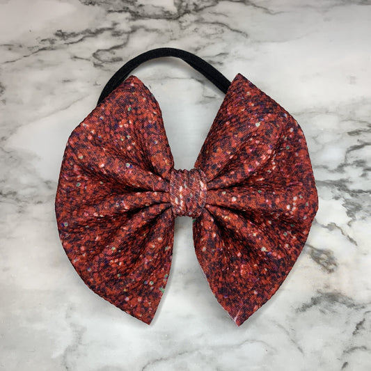 Wine Glitter Bow