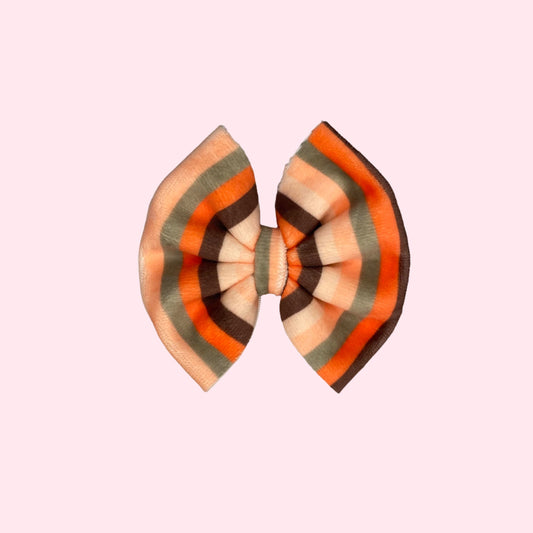 Fall Stripes Velvet Mini Bow