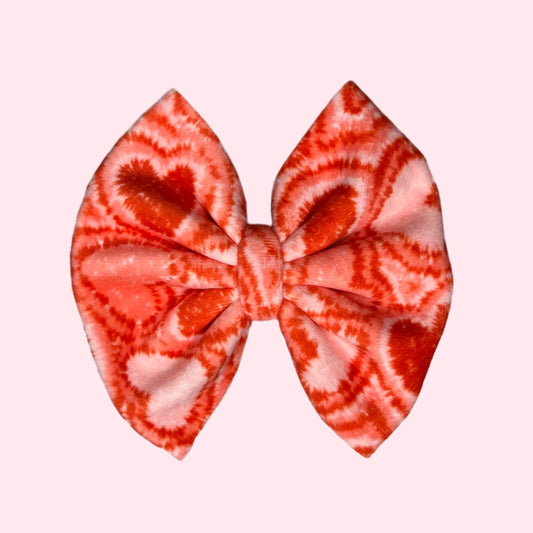Velvet Tie-Dye Valentine Bow