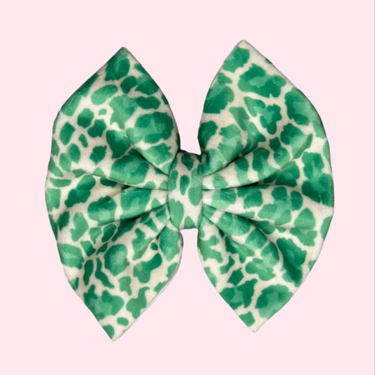Irish Leopard Velvet Bow