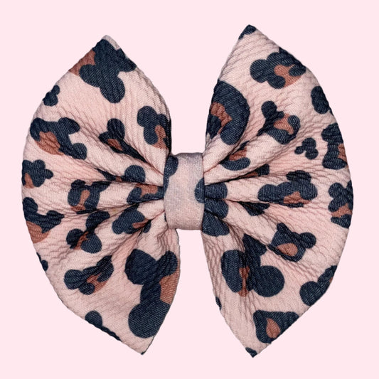 Mauve Leopard Mouse Bow