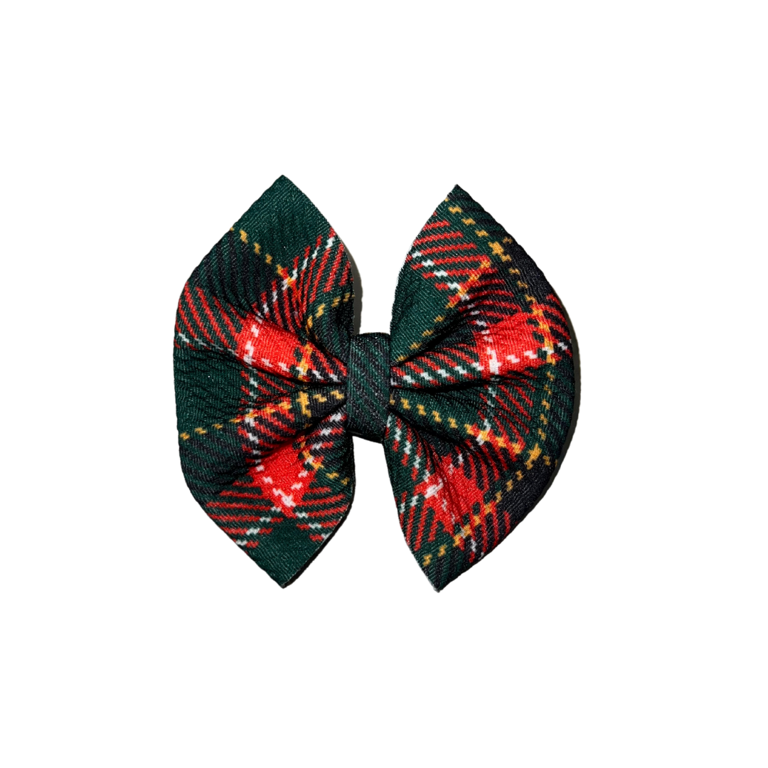 Christmas Plaid Mini Bow