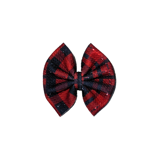 Red Plaid Mini Bow