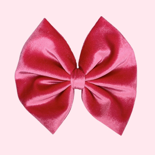 Hot Pink Velvet Bow