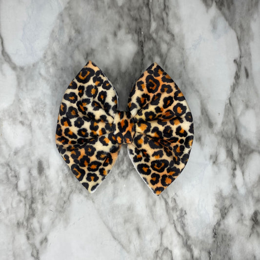 Leopard Velvet Mini Bow